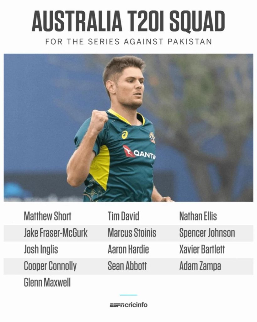 Australia Tour of Pakistan 2026 - Squad